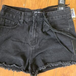 Women's Black Denim Shorts